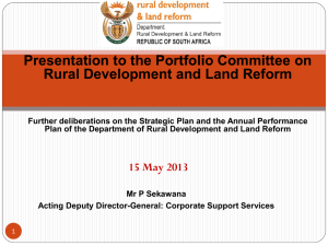 Department of Rural Development and Land Reform