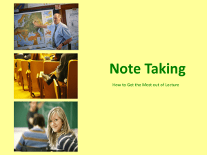 Taking Good Lecture Notes - Northern Michigan University