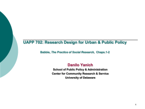 UAPP 800: Research Design & Methodologies Class Notes Babbie