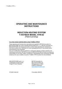 induction heating system t-hotbox model htr-02