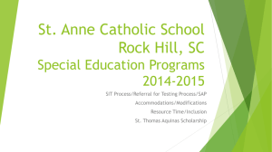 Special Education - St. Anne Catholic School