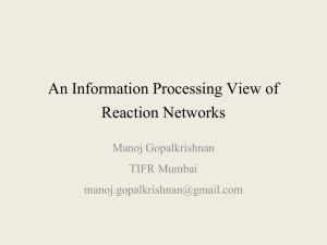 An Information Processing View of Reaction Networks