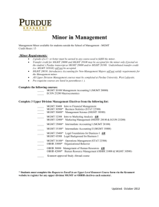 Minor in Management - Krannert School of Management