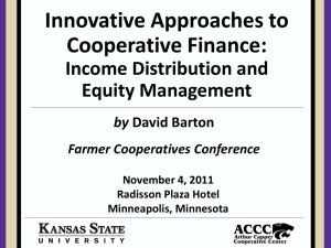 Innovative Approaches to Cooperative Finance