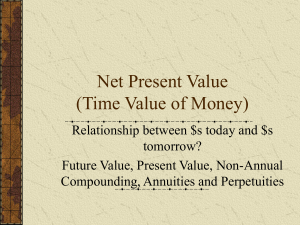 Net Present Value (Time Value of Money)