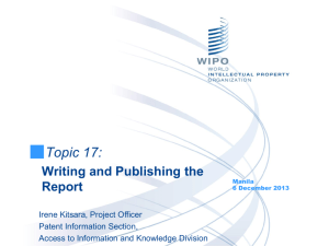 Topic 17: Writing and Publishing the Report