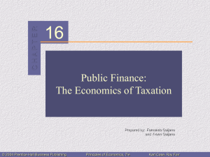 Pulbic Finance: The Economics of Taxation