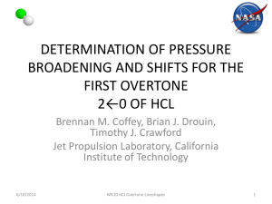determination of pressure broadening and shifts for the first