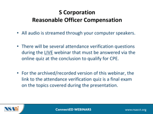 S Corporation reasonable officer compensation