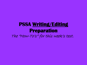 PSSA Writing Preparation