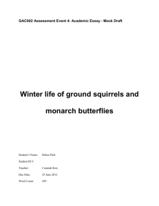 Mock Draft Winter life of ground squirrels and monarch butterflies