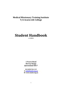 the Student Handbook. - The Medical Missionary Training