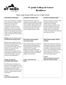 Mt. Nebo Jr.High College & Career Awareness Information