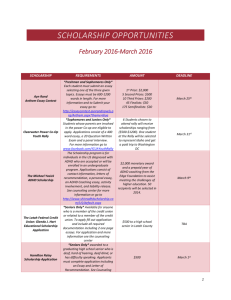 SCHOLARSHIP OPPORTUNITIES February 2016