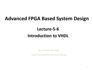 Introduction to VHDL - Dr. Imtiaz Hussain