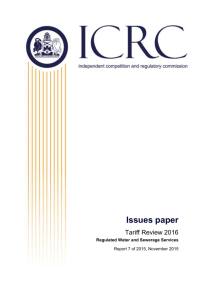 Issues Paper - Tariff Review 2015