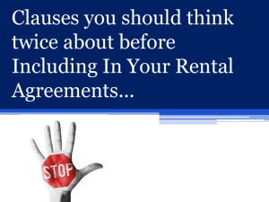 Clauses NOT to Include in Rental Agmt Section