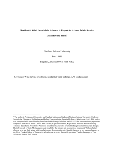 Residential Wind Potentials in Ari`zona: A Report for Arizona Public