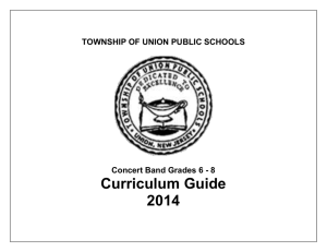 TOWNSHIP OF UNION PUBLIC SCHOOLS Concert Band Grades 6