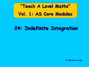 24 Indefinite Integration