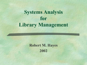 Systems Analysis for Library Management