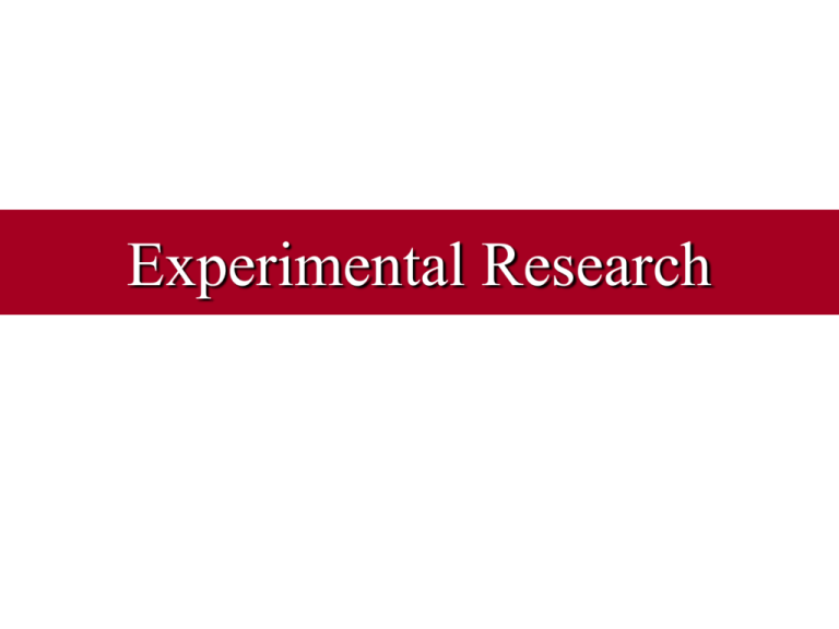 Experimental Research