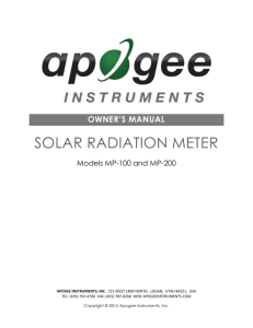 Owner's Manual - Apogee Instruments
