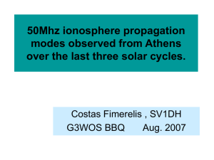 50Mhz ionosphere propagation modes observed from Athens over