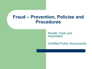 Fraud Presentation - Roselli, Clark & Associates