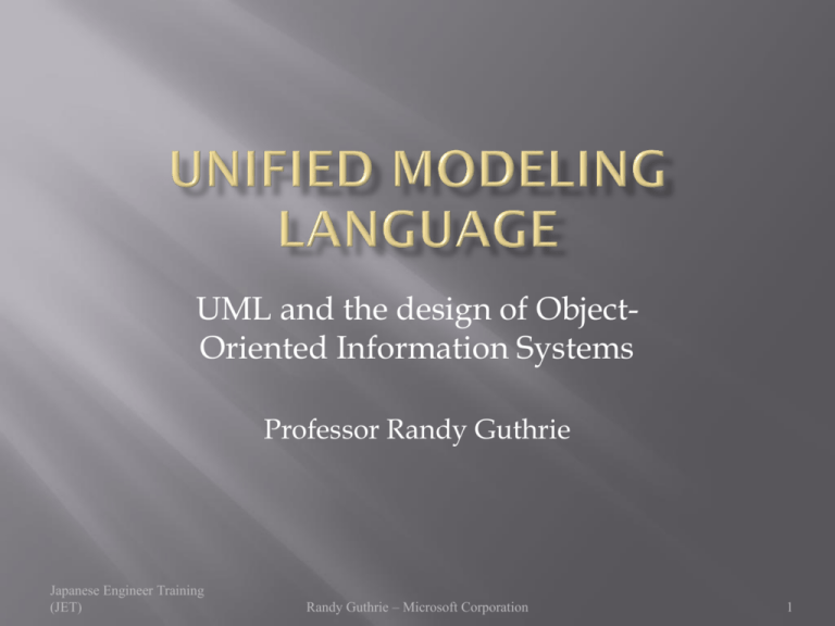 Unified Modeling Language Presentation