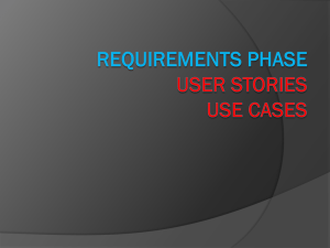user stories, use cases