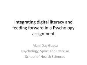 Integrating digital literacy and feeding forward in a Psychology