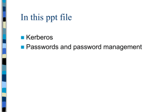 Kerberos and Password Management