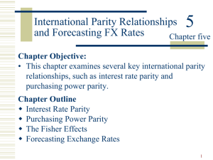 International Parity Relationships and Forecasting FX rates