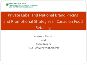 Private Label and National Brand Pricing and Promotional strategies