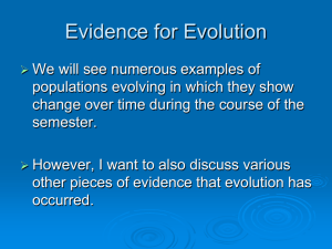 Evidence for Evolution (PowerPoint