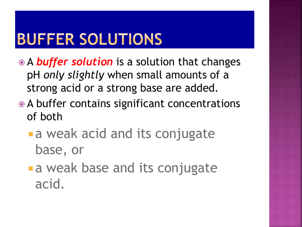 Buffer Solutions