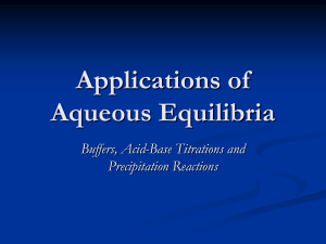 Applications of Aqueous Equilibria