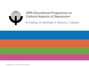WPA Educational Programme on Cultural Aspects of Depression