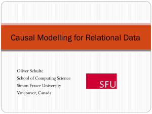 Causal Modelling for Relational Data. - Computing Science