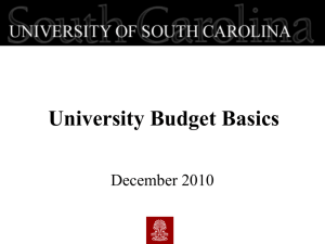 University Budget Basics - Division of Administration and Finance