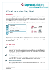 CV and Interviews Top Tips