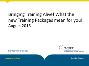 Bringing Training Pages Alive! - What the new Training