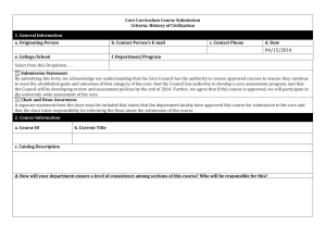 Core Curriculum Course Submission Criteria: History of Civilization