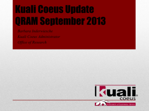 Kuali Coeus Update Fall QRAM 2013
