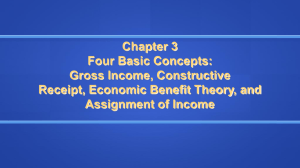 Chapter 3 Four Basic Concepts: Gross Income, Constructive Receipt
