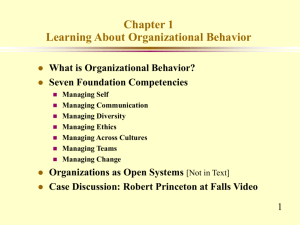Slides: Chapter 1: Introduction to Organizational Behavior