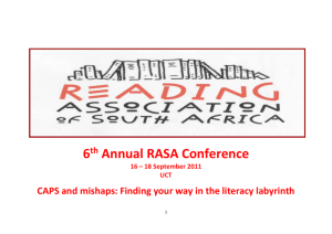 RASA 2011 Conference Programme