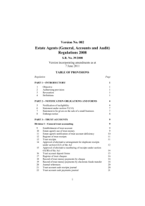 Estate Agents (General, Accounts and Audit) Regulations 2008