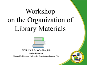 Organization of Library Materials